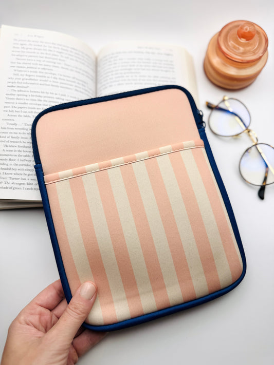 Peach & Navy Color Block Book + E-reader Pouch