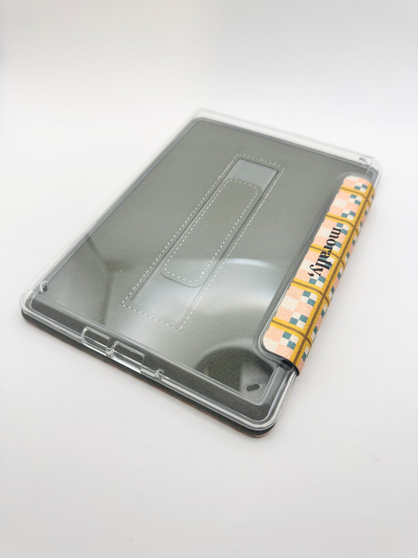 Quilted Kindle Case with Clear Back and Hand Strap