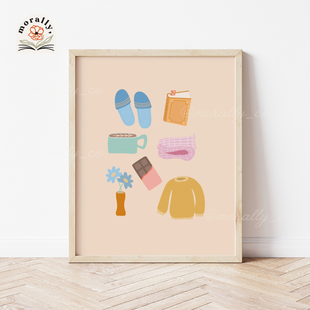 Cozy Bookish Art Print