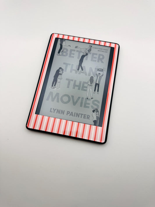 Red White & Royal Pink Pinstripe Kindle Skin
