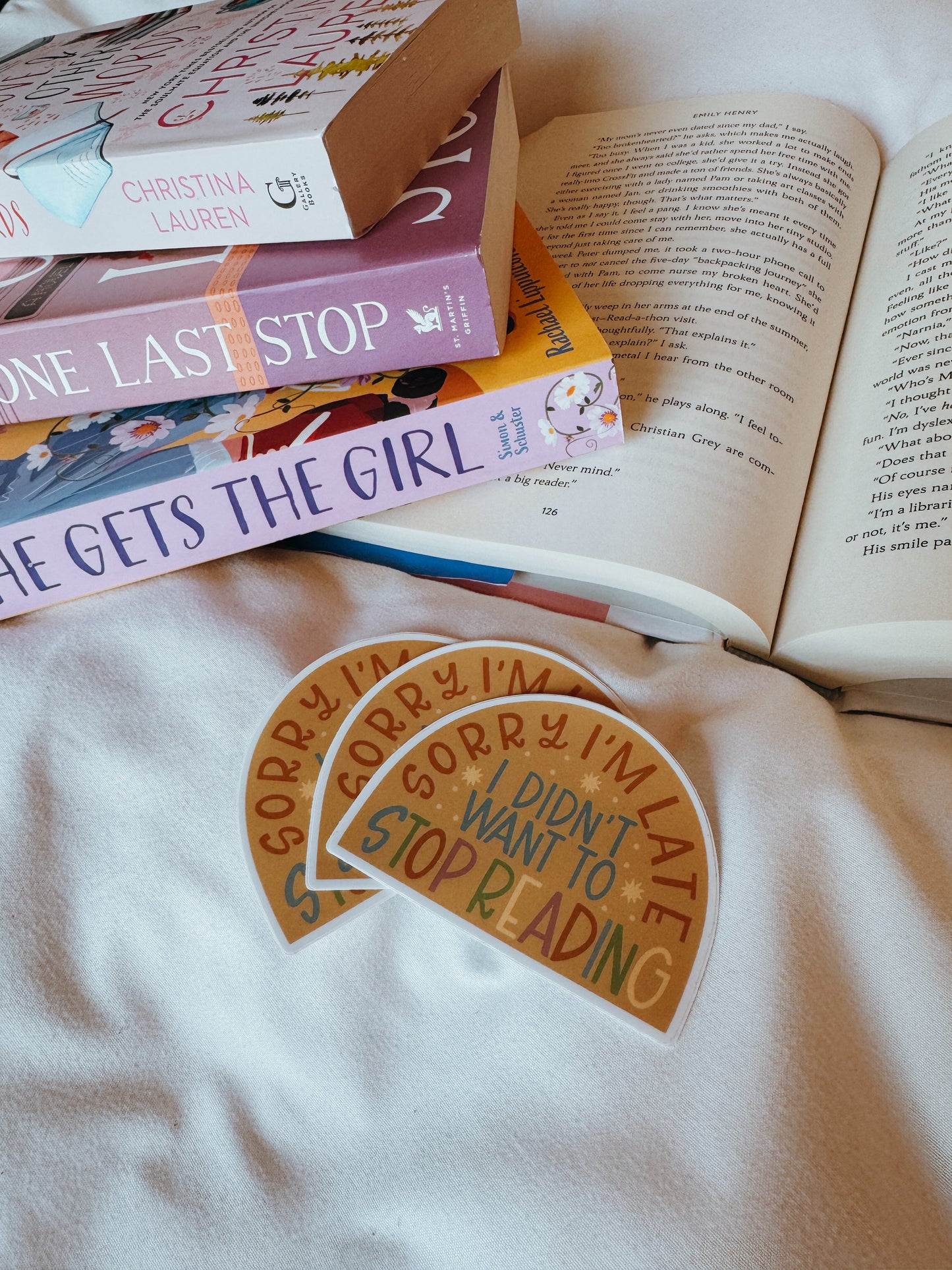 Sorry I'm Late I Didn't Want to Stop Reading vinyl sticker