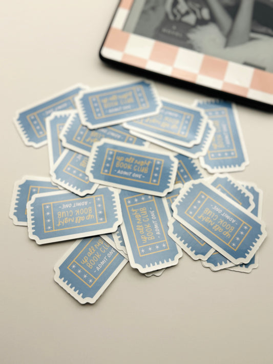Up All Night Book Club Ticket Sticker