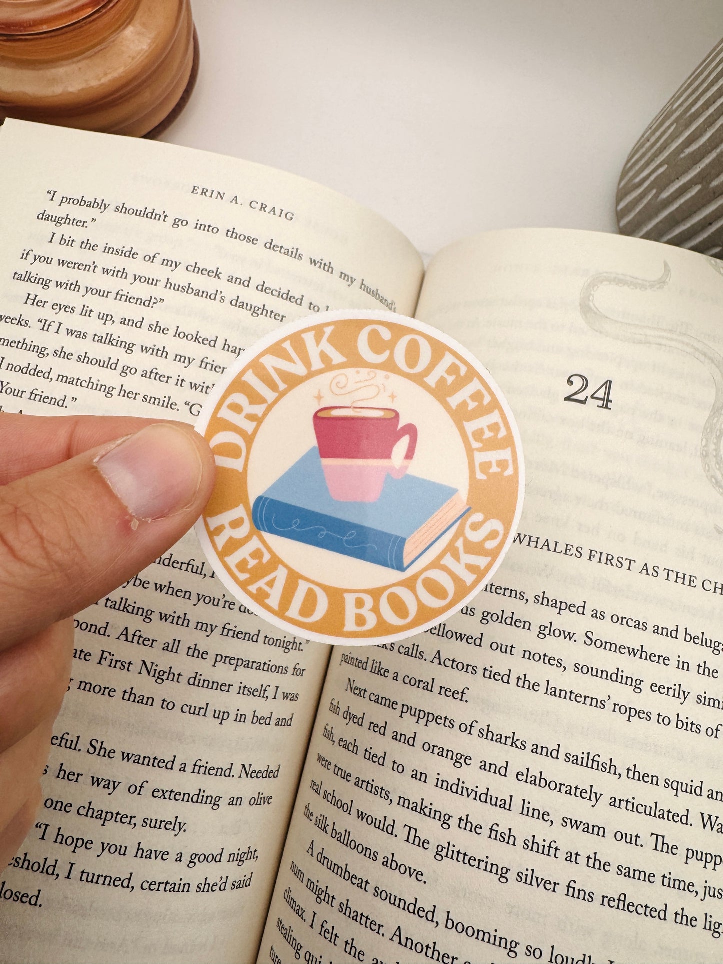 Drink Coffee Read Books Sticker