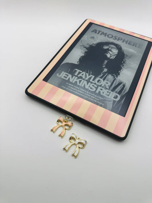 Pink Bow & White Bow Kindle Charm