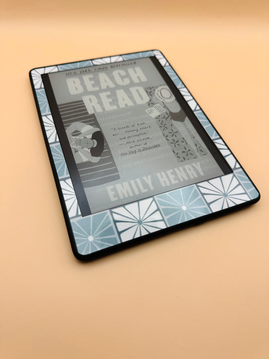 Floral Checker Kindle Skin