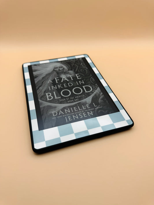 Cool Blue Checker Kindle Skin