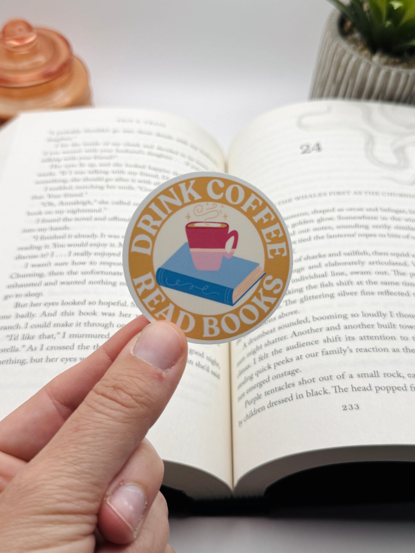 Drink Coffee Read Books Sticker