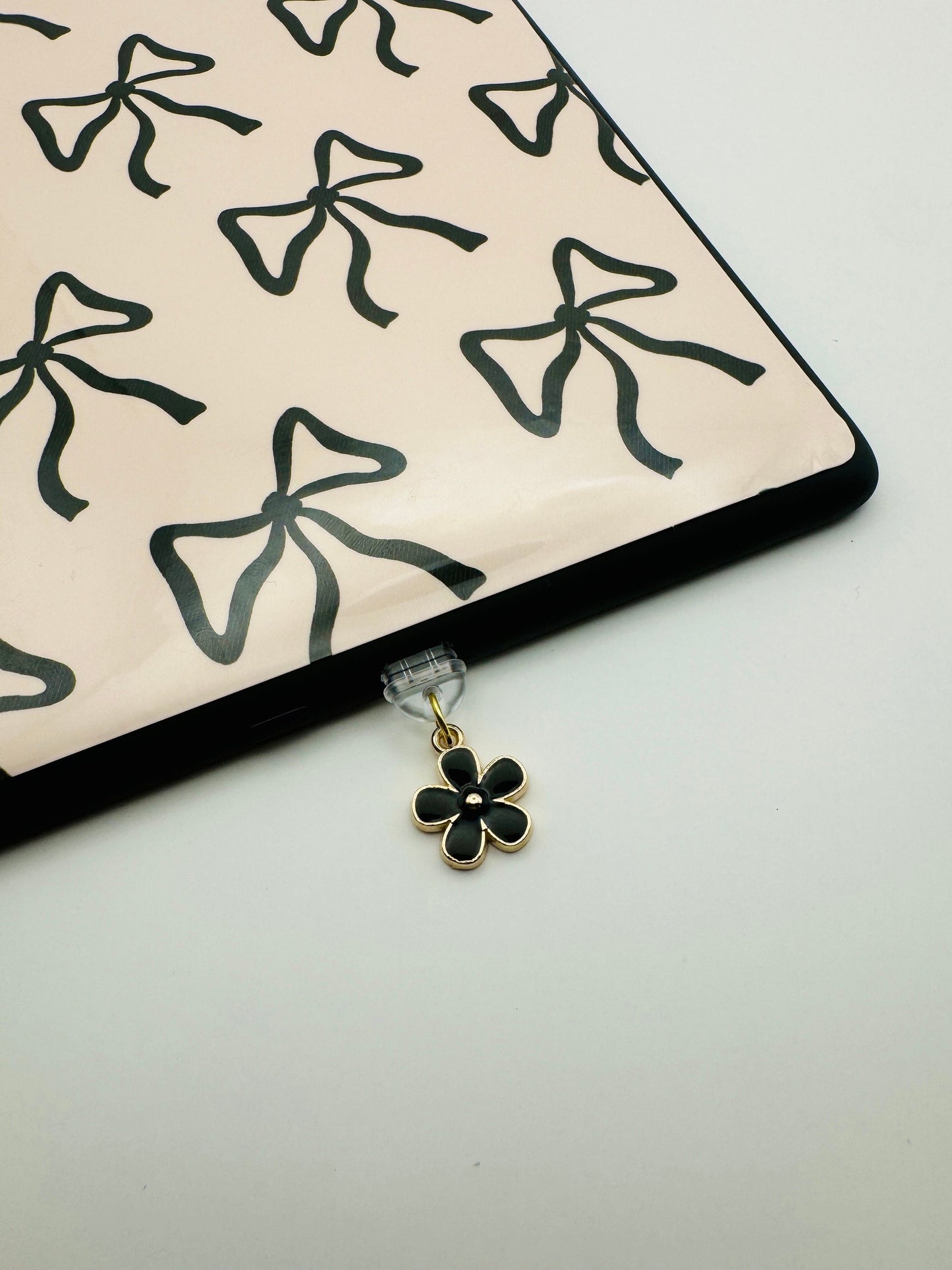 Black Flower Kindle Charm