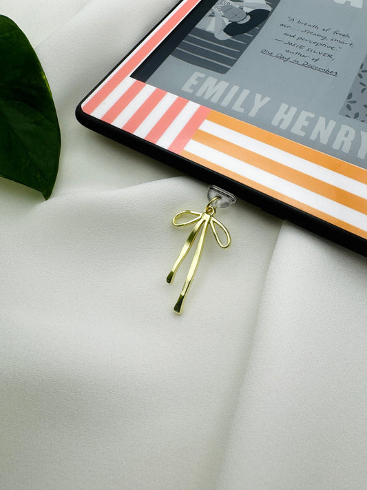 Gold Bow Kindle Charm