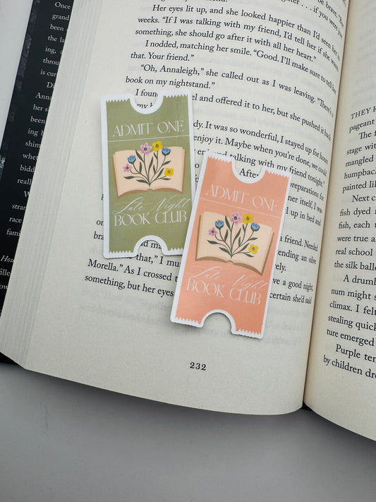 Late Night Book Club Ticket Sticker