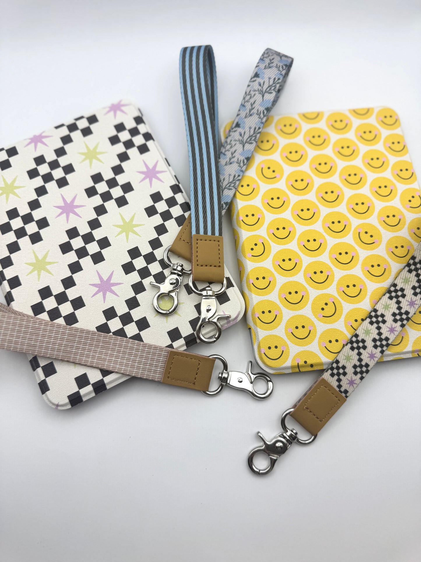 Smiley Kindle Case with Clear Back and Hand Strap