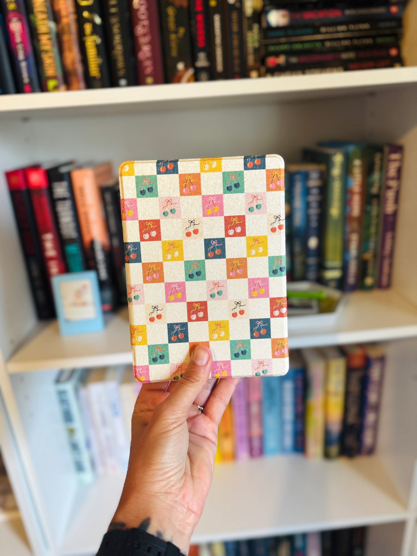 Cheeky Cherries Kindle Case with Clear Back and Hand Strap