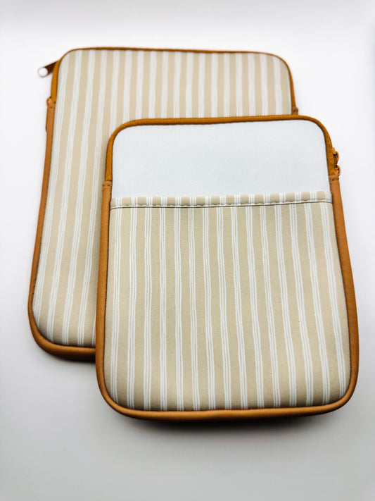 Neutral Stripes Book + E-reader Pouch