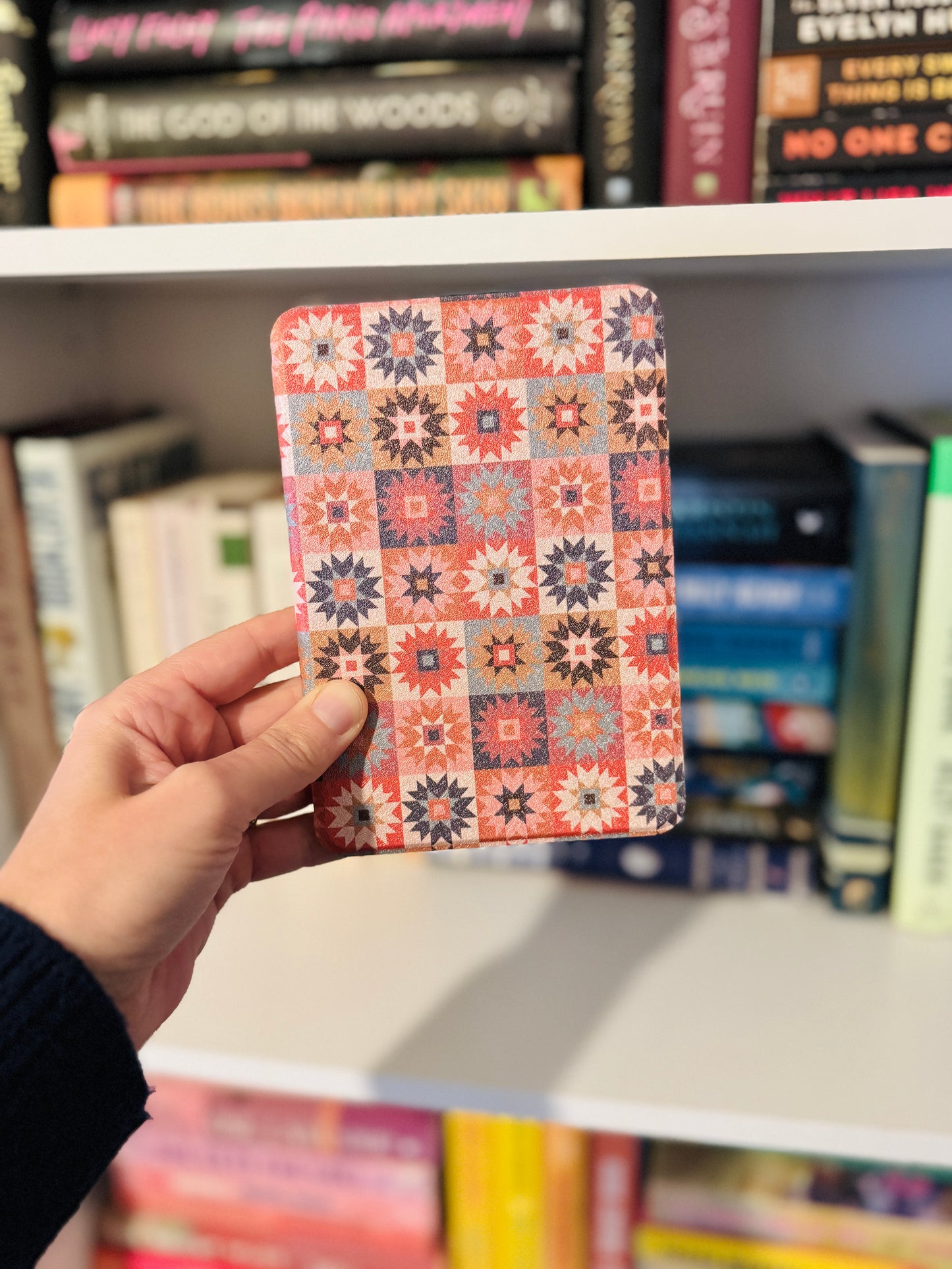 Patchwork Kindle Case with Clear Back and Removable Cover