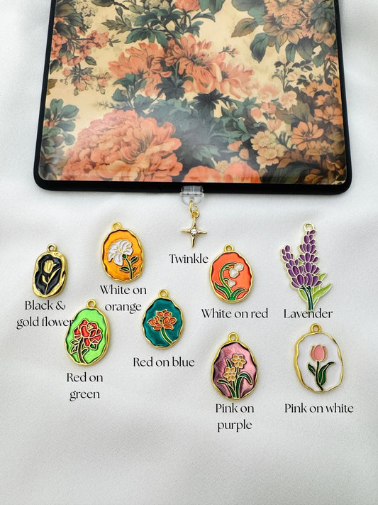 Dark Academia Floral Kindle Charms Collection