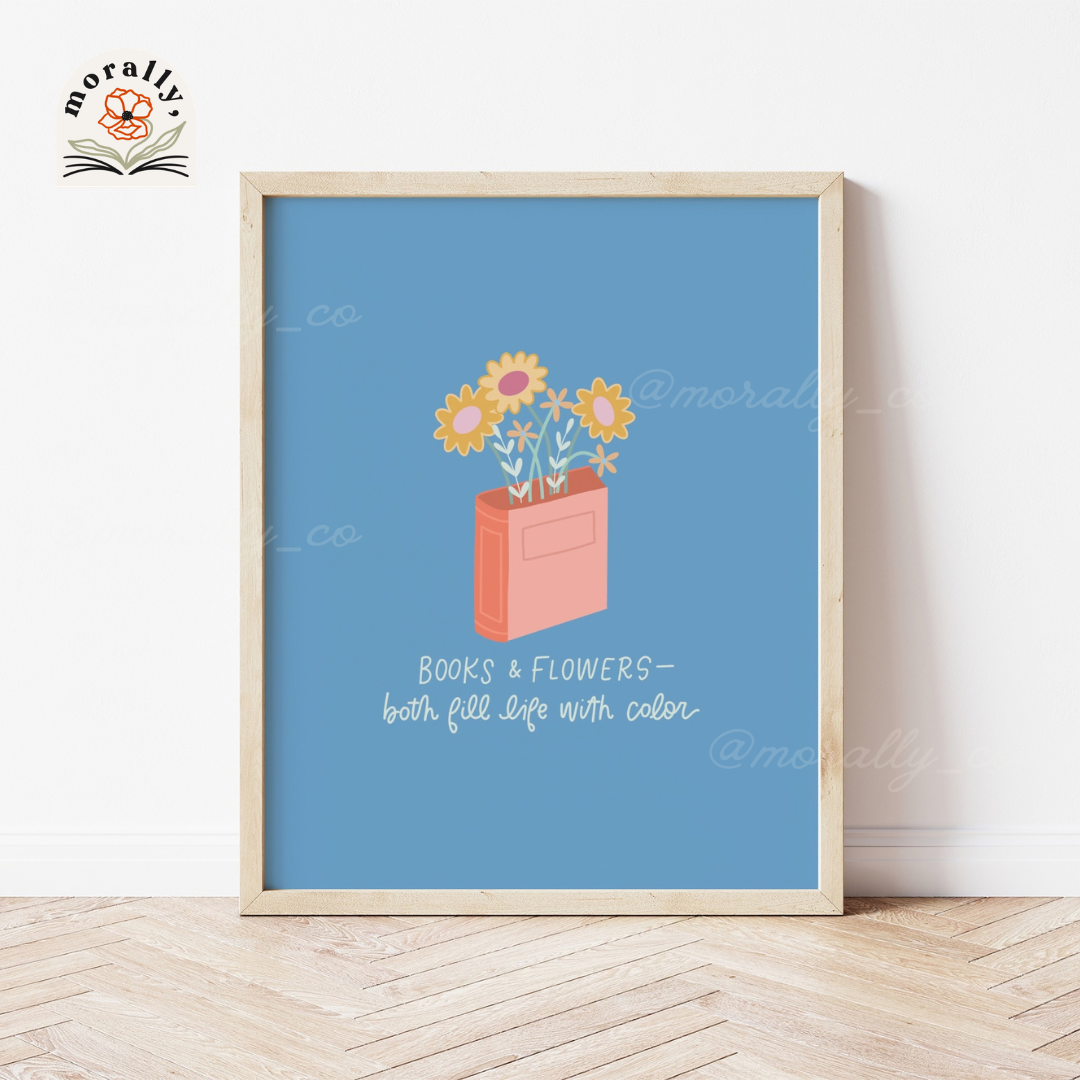 Bookish Vase Quote Art Print