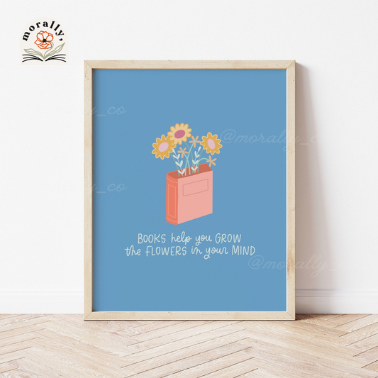 Bookish Vase Quote Art Print