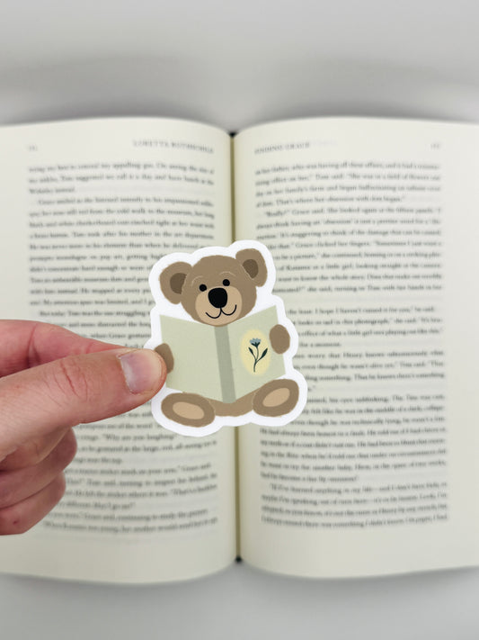 Reading Teddy Bear sticker