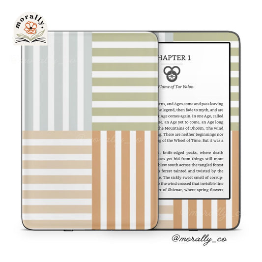 Neutral Stripes SPRING Kindle Skin