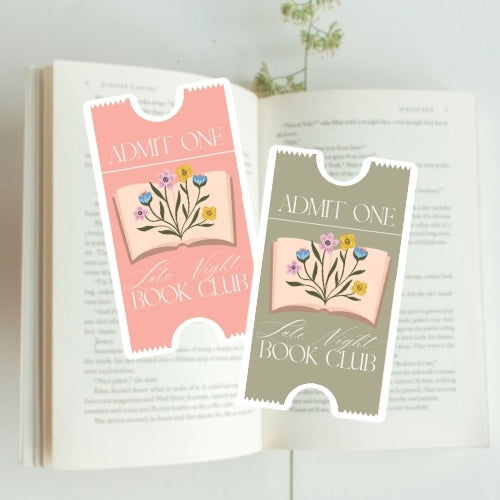 Late Night Book Club Ticket Sticker