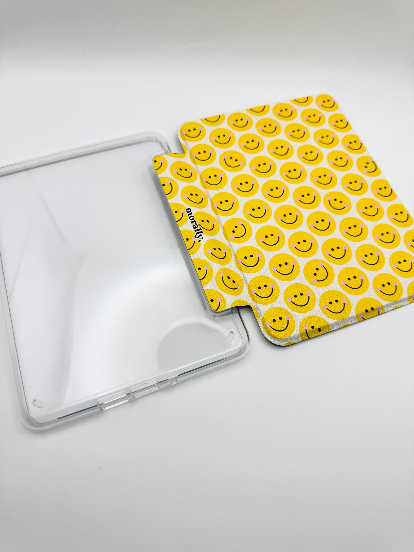 Smiley Kindle Case with Clear Back and Hand Strap