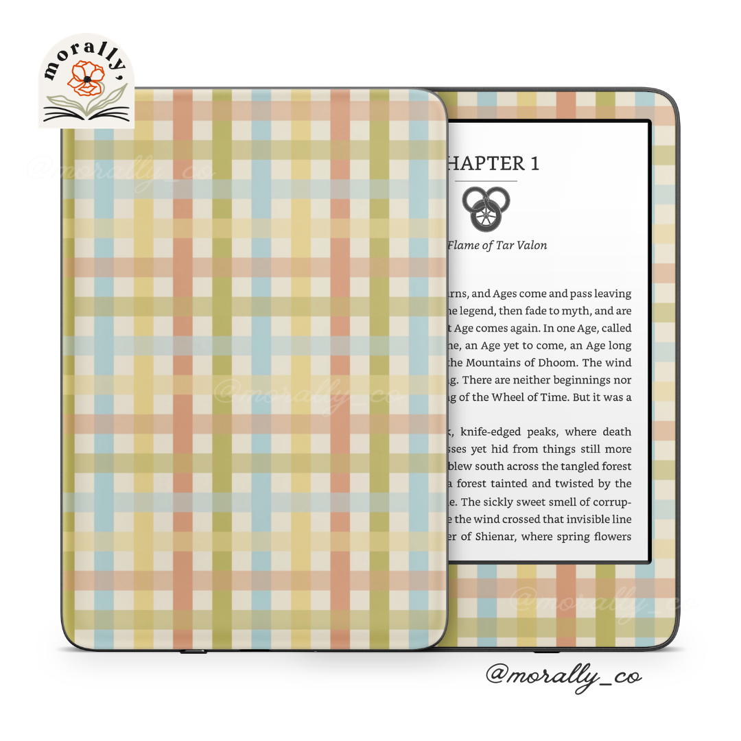 Pastel Gingham SWEET SUMMER Kindle + Kobo Skin