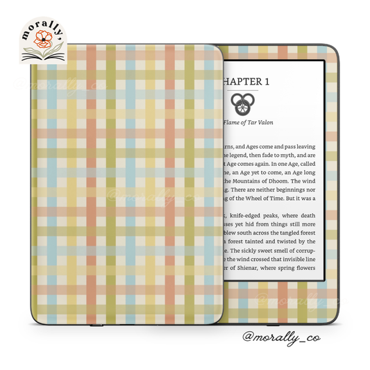 Pastel Gingham SWEET SUMMER Kindle Skin
