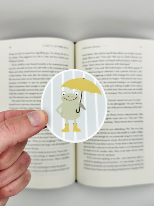 Rainy Day frog sticker