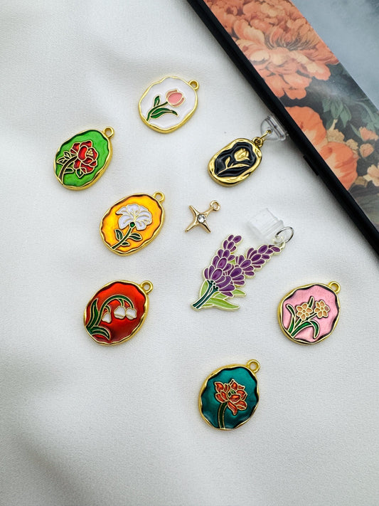 Dark Academia Floral Kindle Charms Collection