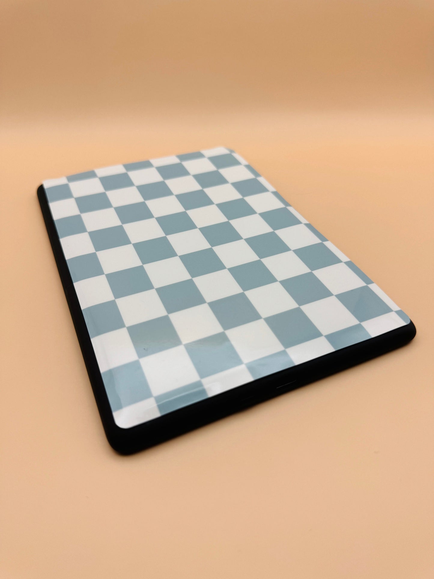 Cool Blue Checker Kindle Skin