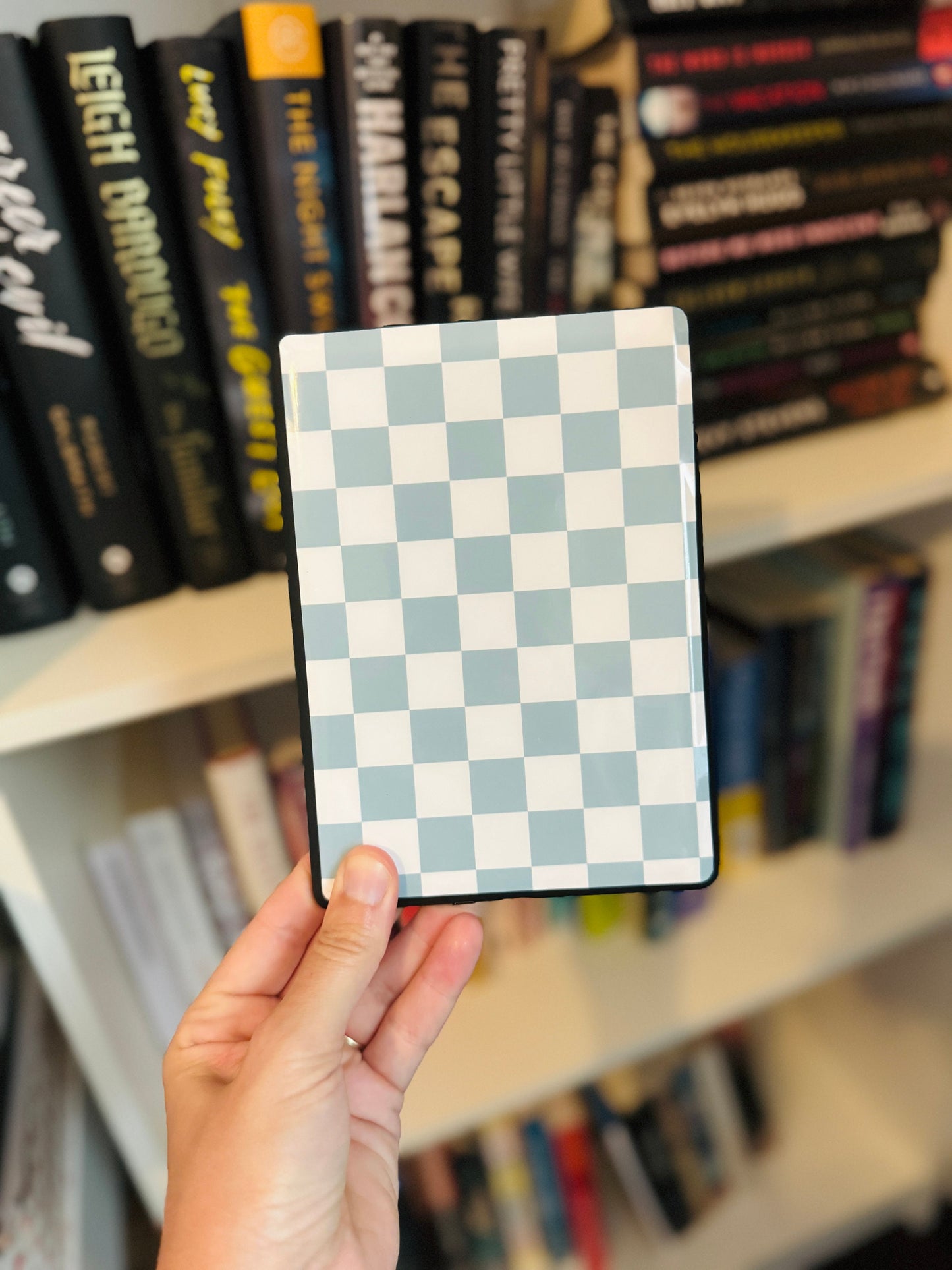 Cool Blue Checker Kindle Skin