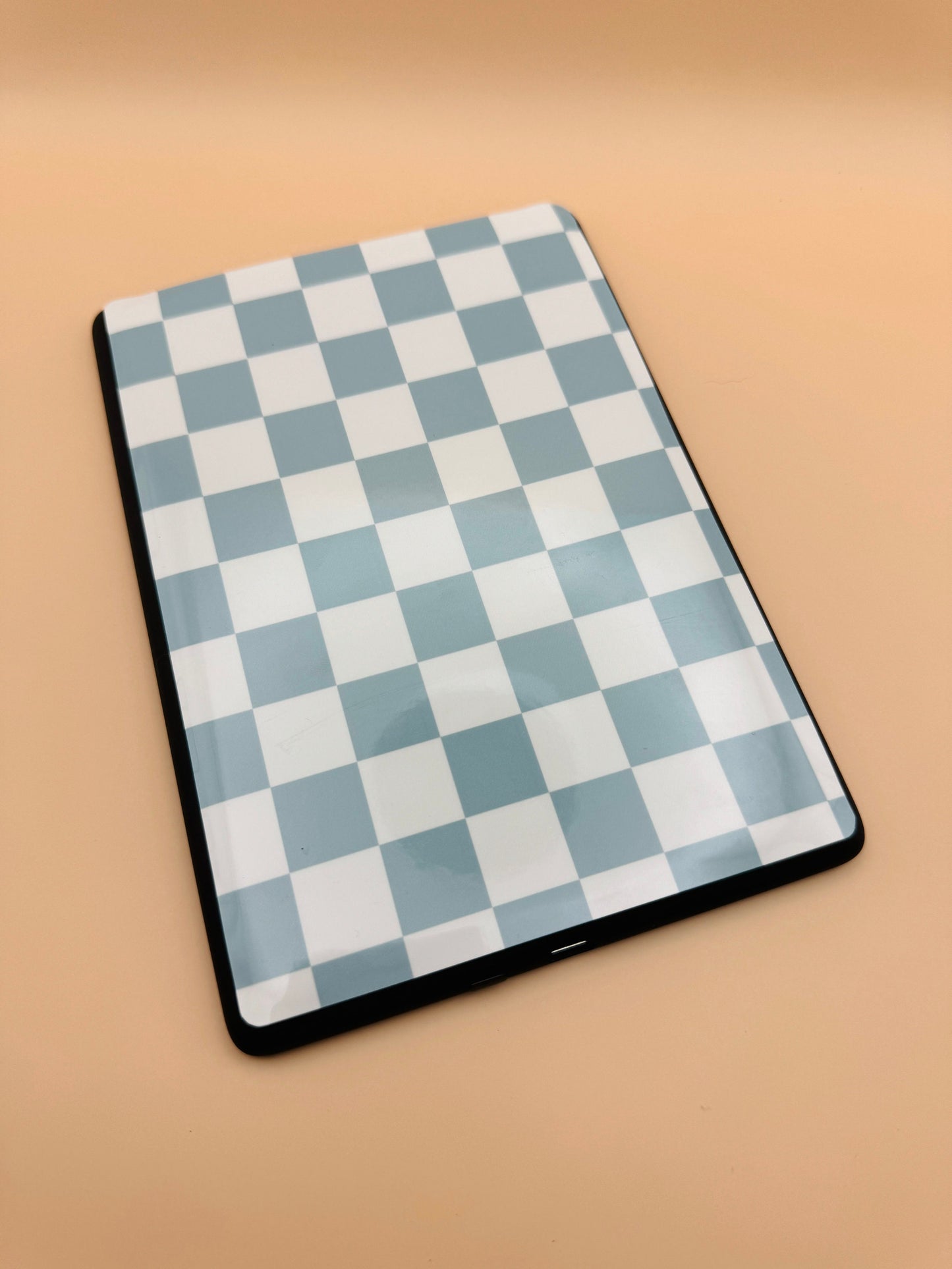 Cool Blue Checker Kindle Skin