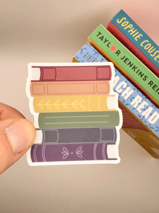 Rainbow Book Stack sticker