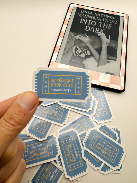 Up All Night Book Club Ticket Sticker
