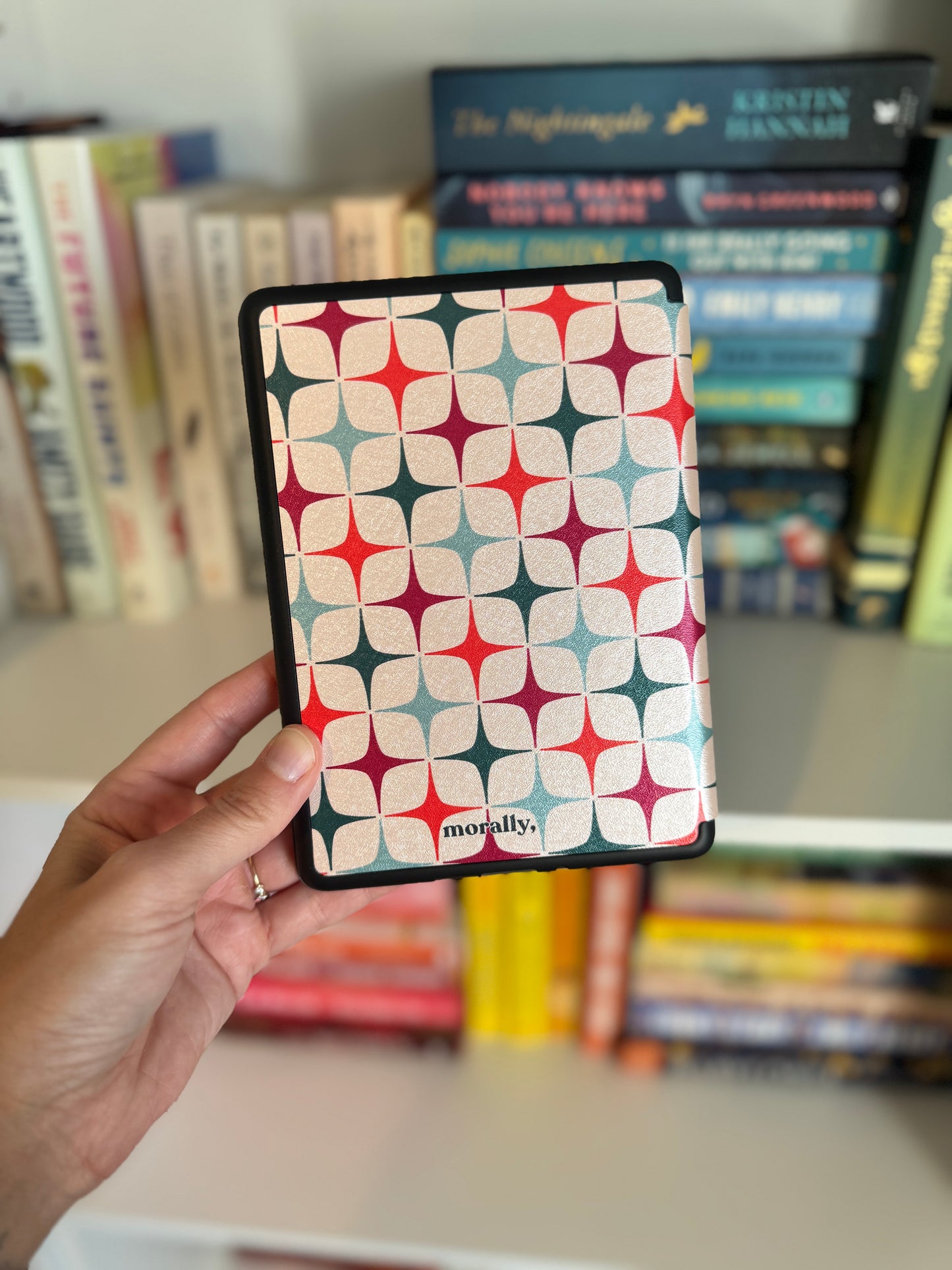 Midcentury Twinkle Kindle Case with Back Magnet and Hand Strap