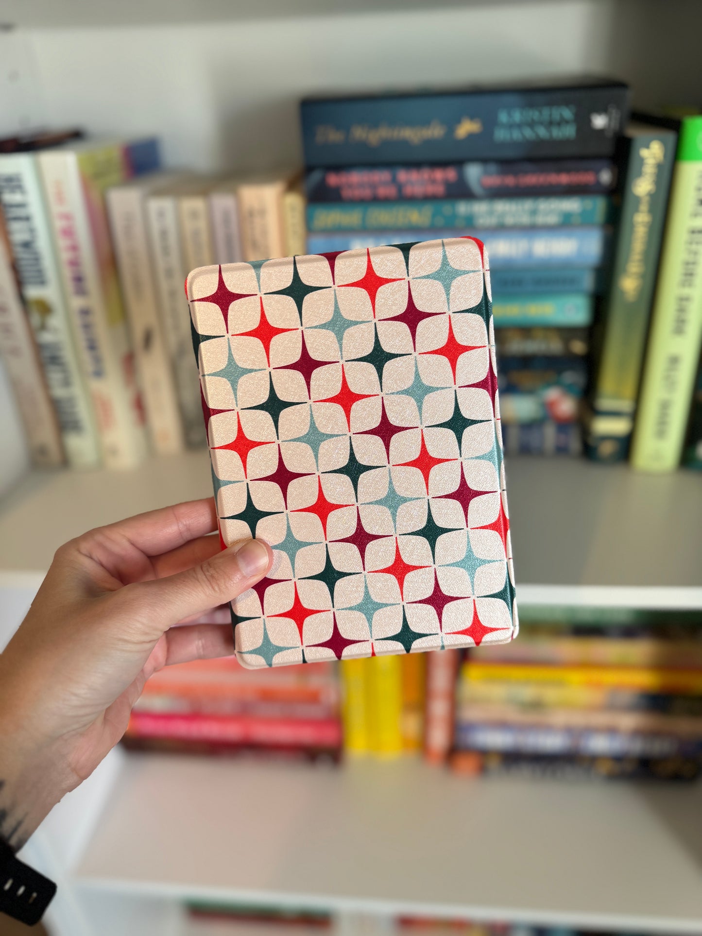 Midcentury Twinkle Kindle Case with Back Magnet and Hand Strap