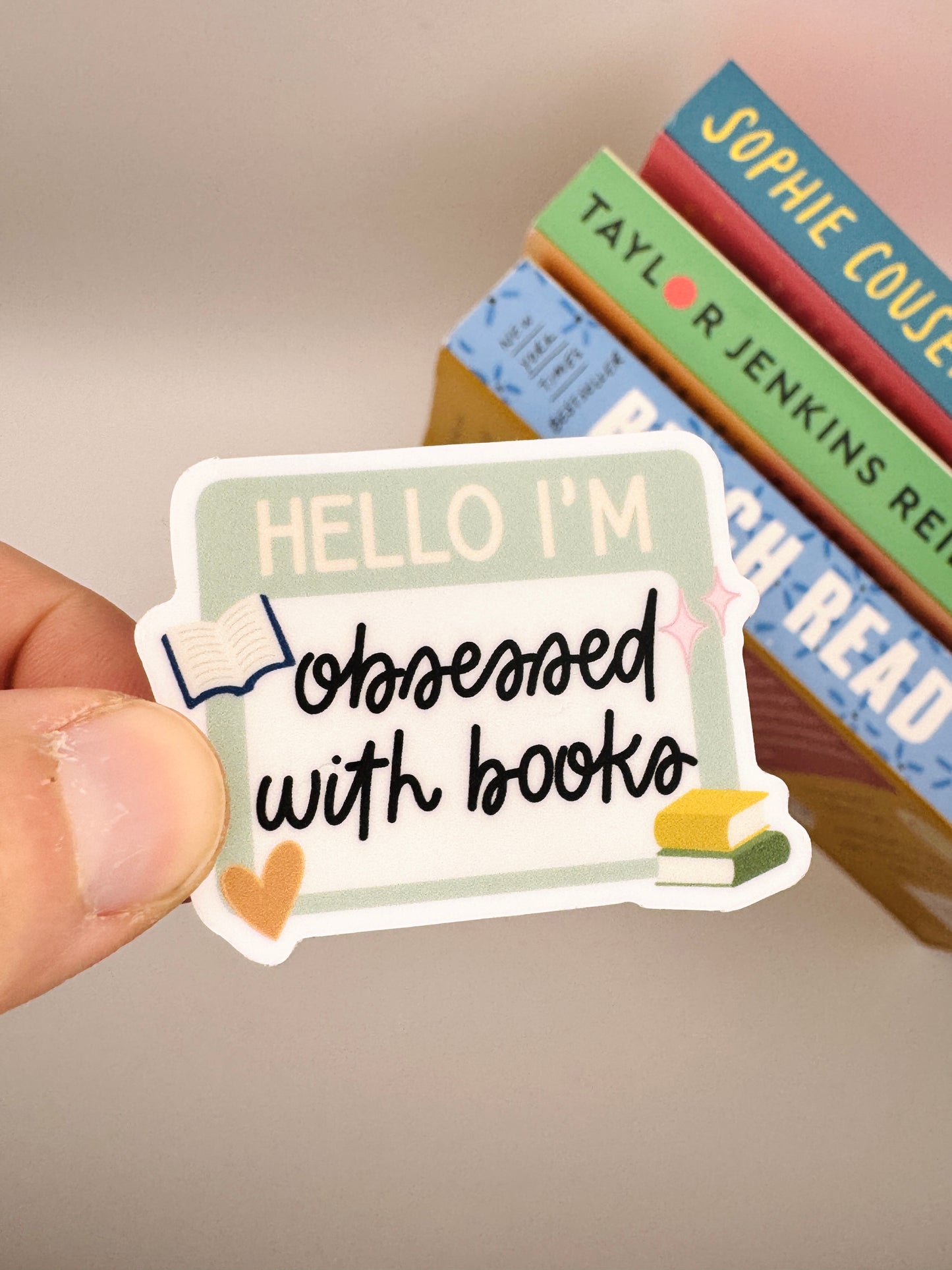 Hello I'm Obsessed with Books sticker