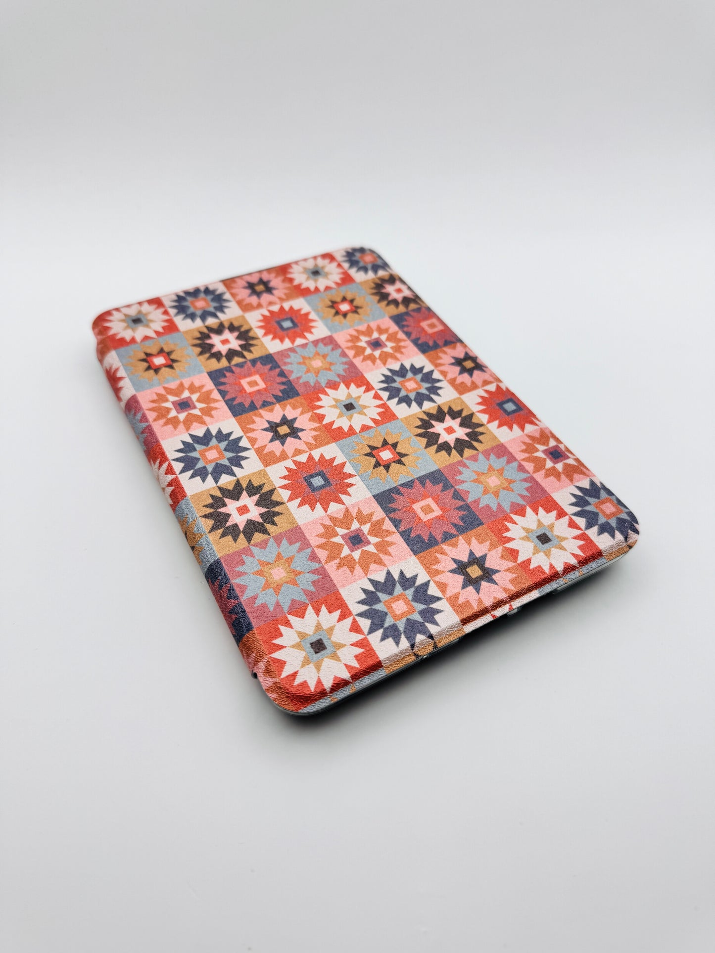 Patchwork Kindle Case with Clear Back and Removable Cover