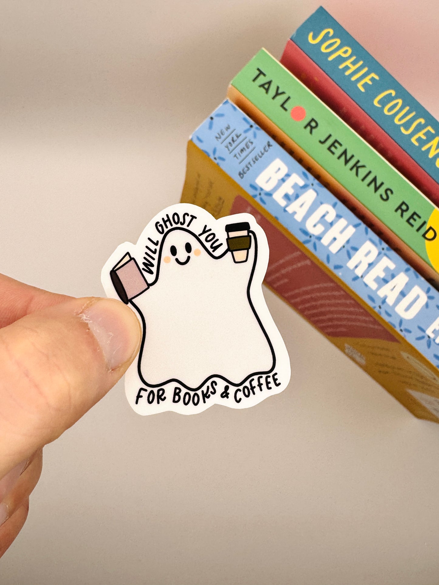 Will Ghost You for Books & Coffee Sticker