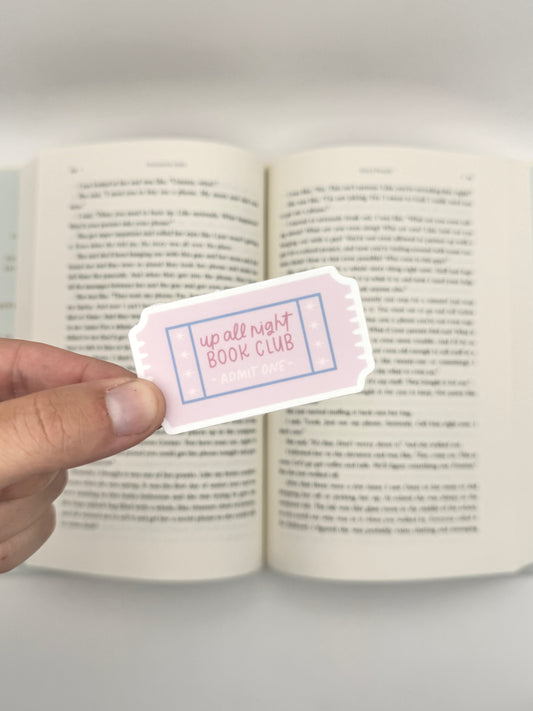 Up All Night Book Club Ticket Sticker