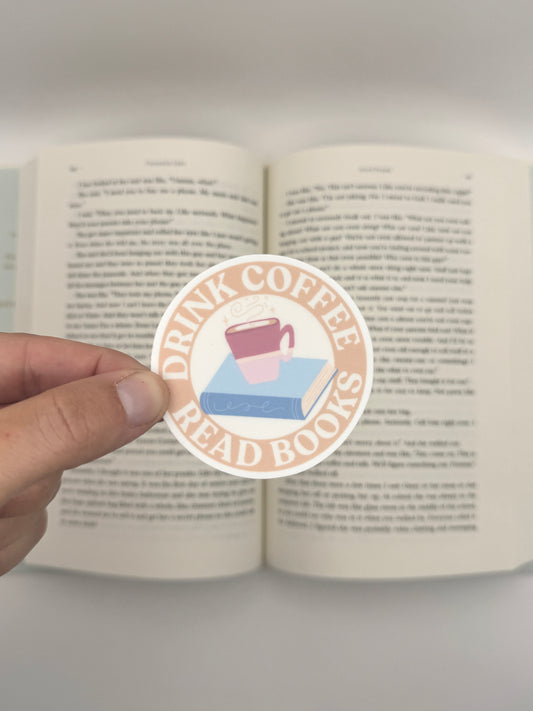Drink Coffee Read Books Sticker