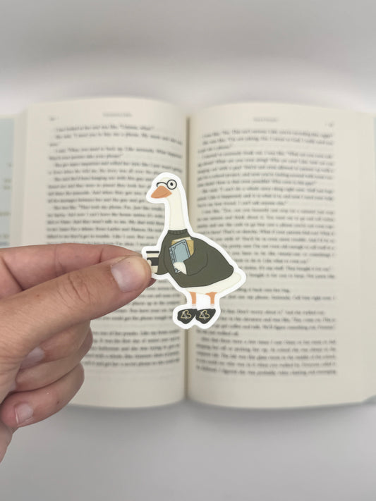 FALL Bookish Porch Goose sticker