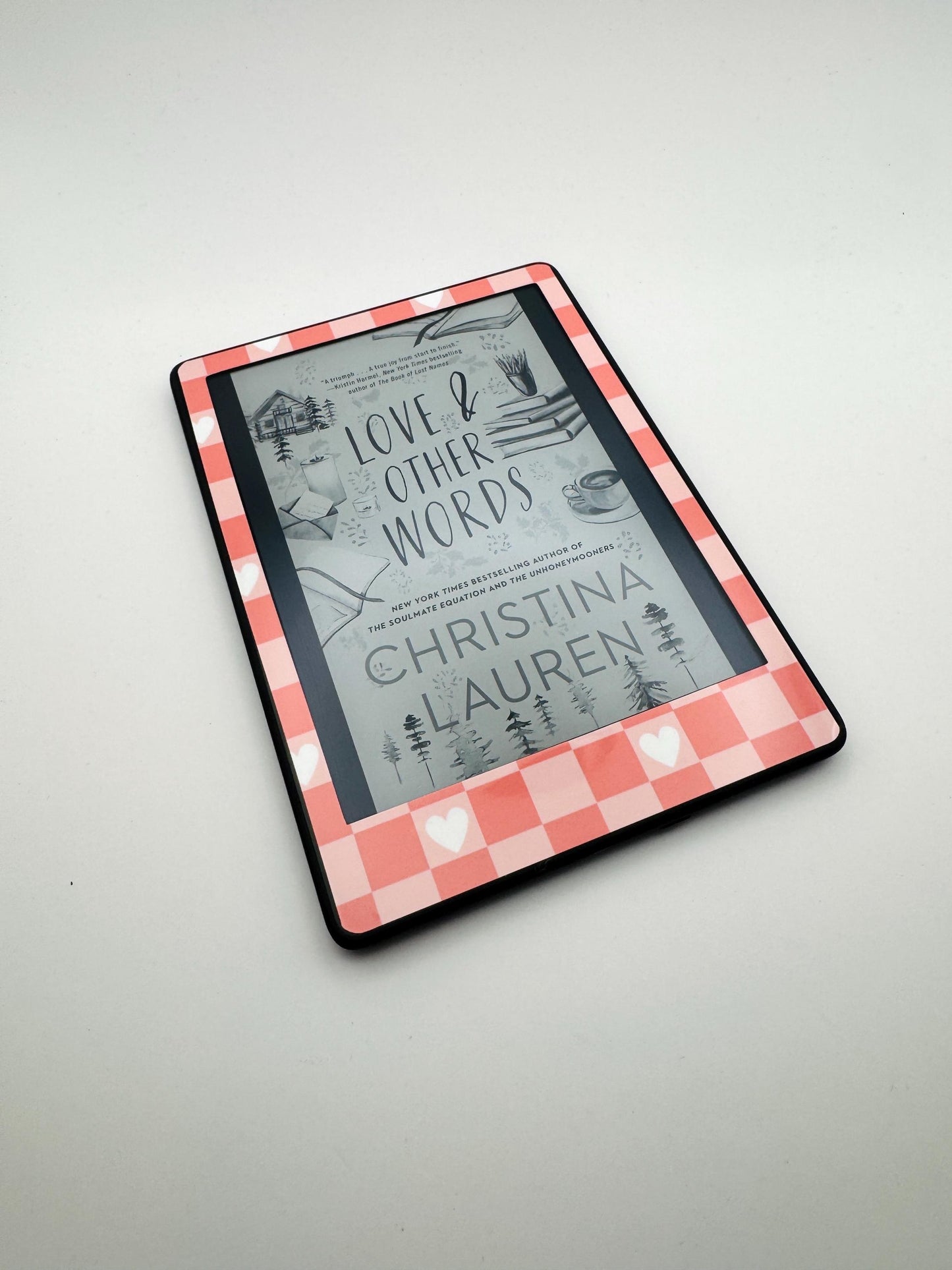 Love and Other Words Heart Checker Kindle Skin